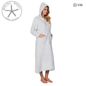 Barefoot Dreams Soft Gray Zip-Up Robe